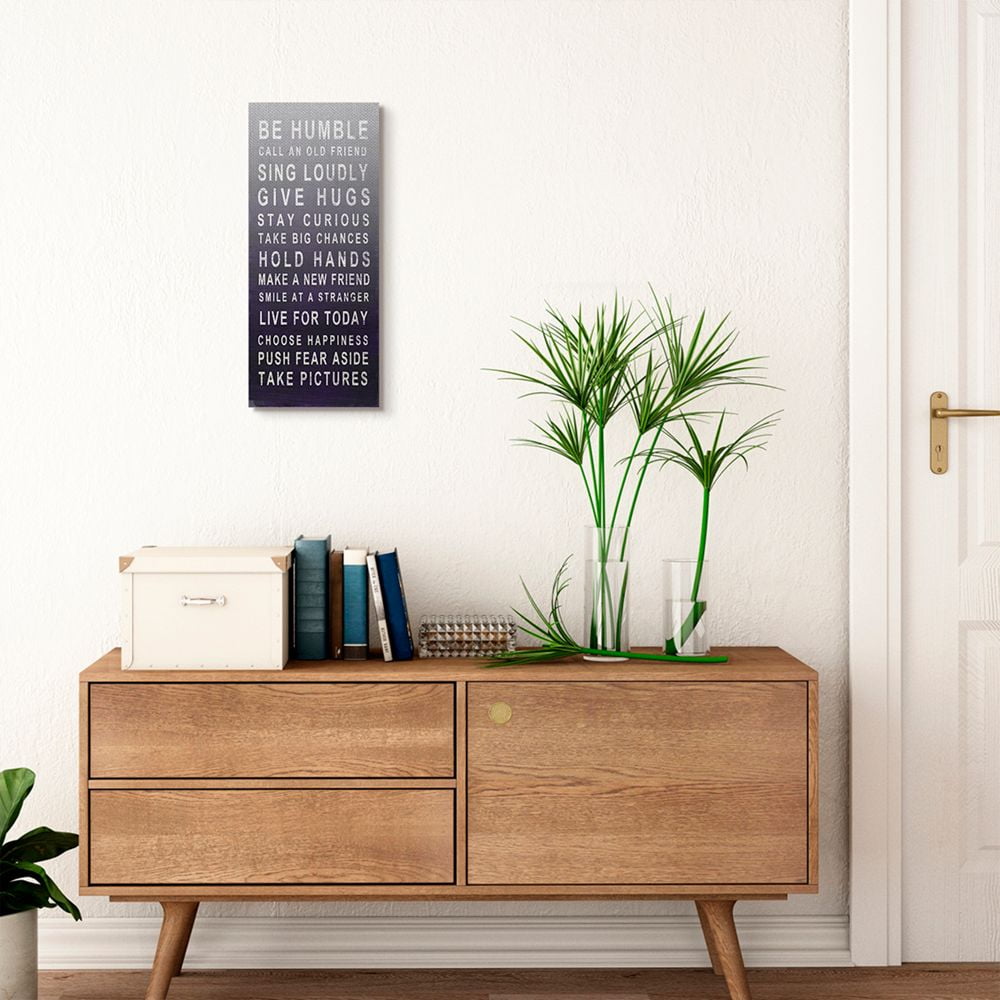 Stupell Industries Be Humble Family Home Inspirational Word Purple Design Canvas Wall Art by SD Graphics Studio