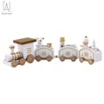 thumbnail image 5 of Gustave 3 PCS Christmas Wooden Train Decor Set Christmas Train Toy for Christmas Party Gift Xmas Festival Ornament Home Decor "Green & Red & White", 5 of 7