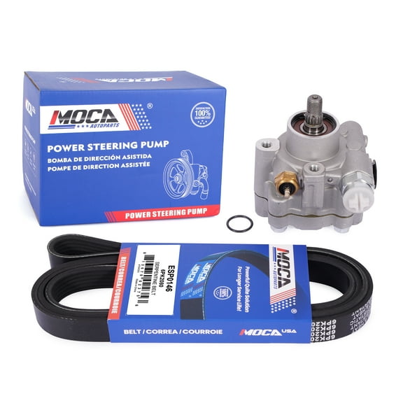 MOCA AUTOPARTS Power Steering Pump with Serpentine Belt 6PK2080 Fit for 2001-2003 Ford Escape 3.0L & 2001-2004 Mazda Tribute 3.0L