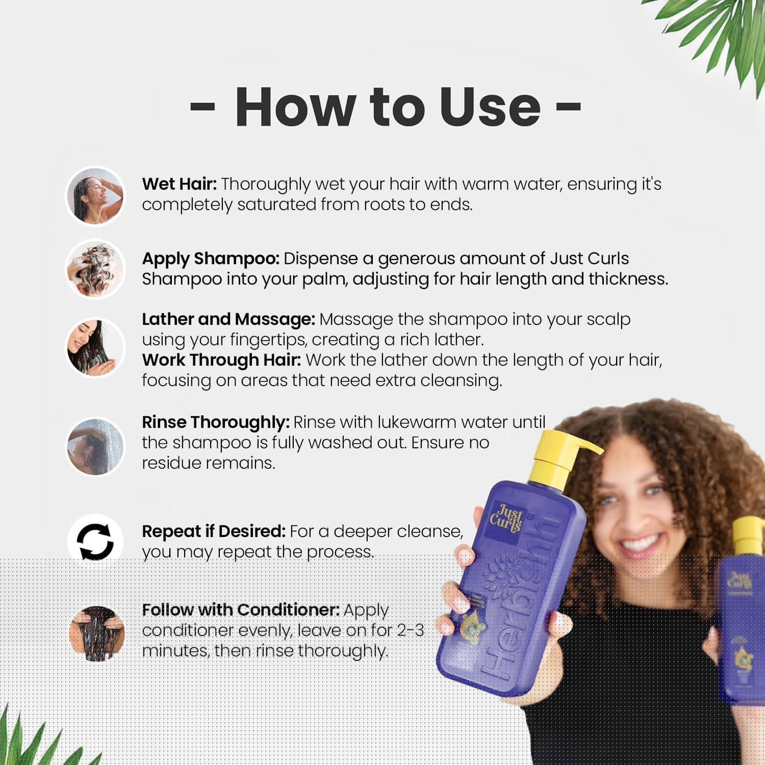 thumbnail image 4 of Set Shampoo y Acondicionador Herbishh Just Curls con Aceite de Coco y Aguacate &ndash; F&oacute;rmula Vegana sin Sulfatos | Nutrici&oacute;n, Hidrataci&oacute;n y Definici&oacute;n, 4 of 7