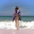 thumbnail image 6 of PHYHOO Purple Flowers and Gold Edges Beach Towels and Violet Bouquet Camping Towels Microfiber Sand Free Quick Dry Towel for Beach for Travel Pool Swimming 30x60in, 6 of 8