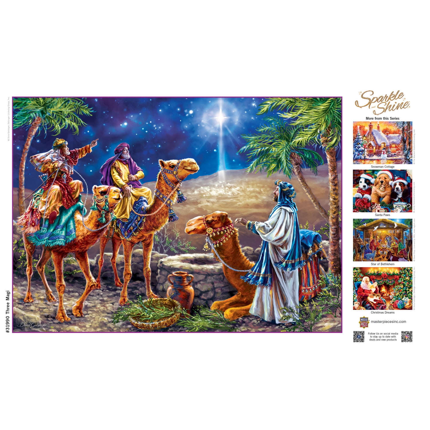 MasterPieces 500 Piece Glitter Christmas Jigsaw Puzzle - Three Magi
