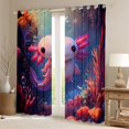 thumbnail image 2 of Homewish Kawaii Salamander Blackout Curtains Set of 2 (52x84 Each),Sealife Red Coral Window Curtains,Pink Axolotl Curtains and Drapes For Boys Girls,Super Cozy Room Decor, 2 of 6