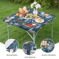 thumbnail image 4 of Dark Blue Christmas Santa Pattern Square Fitted Tablecloth with Elastic Edge,Square Table Cover,Washable Elastic Table Cover for Home Kitchen Party Decor 36"x36", 4 of 6
