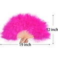 thumbnail image 2 of Handheld Marabou Feather Fan, 1920s Vintage Style Flapper Hand Fan for Costume Party and Dancing-Fuchsia, 2 of 7