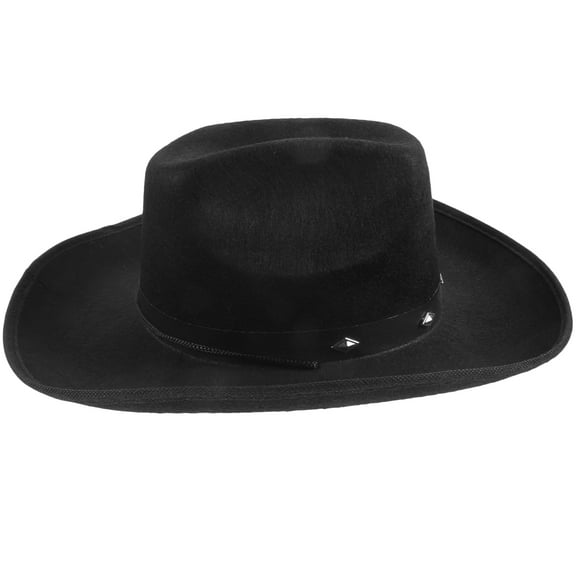 OFFIGAM Stylish Black Western Hat with Rivet Accents, Soft Breathable Fabric for Party and Outdoor Use