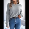 thumbnail image 4 of Suéter Cálido y Elegante para Mujer, de Larga, Tejido de Punto para Otoño e Invierno, Elegante y Casual. Gris L, 4 of 9