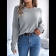 thumbnail image 4 of Suéter Cálido y Elegante para Mujer, de Larga, Tejido de Punto para Otoño e Invierno, Elegante y Casual. Gris M, 4 of 9