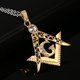 thumbnail image 3 of Cadena de eslabones de plata con colgante de collar material acero inoxidable dorado para hombre Salvador Collar de los hombres, 3 of 9