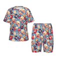 thumbnail image 1 of Balery music Skull record Retro Conjunto de Pijama Infantil de Manga Corta con Estampado – Ropa de Dormir de Algodón Suave-Small, 1 of 6