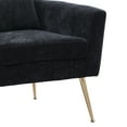 thumbnail image 6 of 29.5"W Chenille Accent Armchair,Modern Upholstered Tufted Leisure Arm Chair with Golden Legs and Throw Pillow,  Single Sofa Leisure Comfy Chair with Padded Seat for Living Room Bedroom,Black, 6 of 7