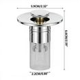 thumbnail image 3 of AYktou Bathroom Sink Drain Strainer, Bathroom Sink Stopper,3in1 Sink Drain Strainer with Removable Sink Strainer Basket Hair Catcher,Bathroom Sink Drain Stopper for Bathroom Sink Replacement, 3 of 9