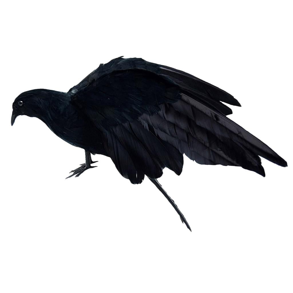 Realistic Crow Statue Artificial Bird Raven Sculpture home and garden Yard Decor