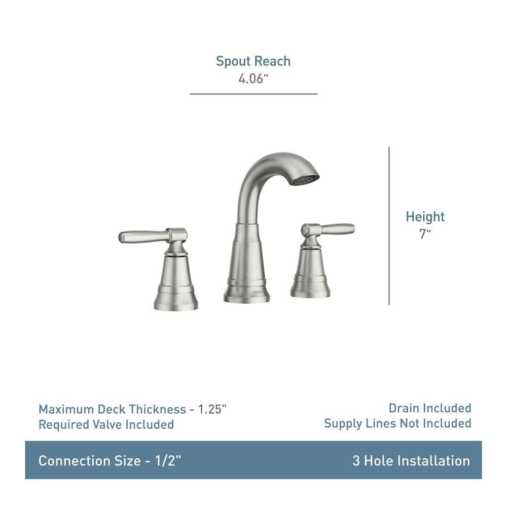 MOEN 84972SRN Halle 8 in. Widespread 2-Handle High-Arc Bathroom Faucet in Spot Resist Brushed Nickel