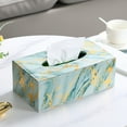 thumbnail image 2 of Rectangular Leather Tissue Box Cover - Stylish Tissue Box Holder with Magnetic Bottom, Decorative PU Tissue Box-Style 3, 2 of 5