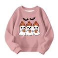 thumbnail image 4 of Cethrio Girls Halloween Sweatshirts, Fall Winter Printed Crew Neck Long Sleeve Halloween Tops Pink Size 5-6 T, 4 of 4