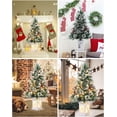 thumbnail image 7 of 2 Pack 3FT Artificial Snow Flocked Christmas Tree with Snowman Base and 78 LED Lights, 8 Lighting Modes, Timer Function – Battery Operated Mini Xmas Pine Tree for Home Decorations, 7 of 7