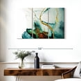 thumbnail image 3 of Elephant Stock Abstract Gold Streaks Wall Art - Horizontal Multi Panel Canvas - Living Room Wall Decor - Abstract Multi Panel - White And Teal Decor - 38" x 24", 3 of 8