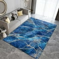thumbnail image 3 of Blue Marble Area Rugs, Gold The Lines Bathroom Rugs, Lounge Rug Easy to Clean Fine Fluff Easy Care Apply to Playroom Cafe Office Door Mats Porch 4x6ft, 3 of 6