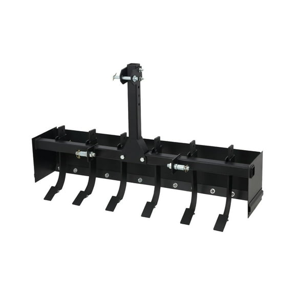 Tow Behind Box Scraper, 55 Inch Three-Point Quick Hitch Box Scraper Fit Cat 1, Heavy Duty Box Blade Lawn Tractor Attachments for Leveling, Grading, Landscaping