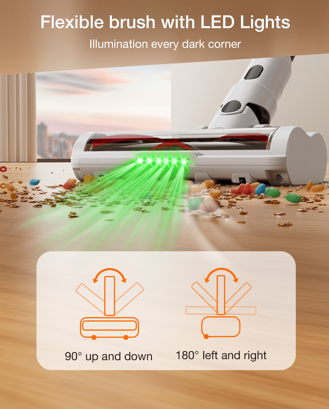 Lightweight Vacuum Cleaner, 6-in-1 Cordless Stick Vacuum Cleaner,Ideal for Hardfloors