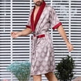 thumbnail image 2 of Defitshape Men's Short Sleeves Summer Satin Kimono Robe Silk Bathrobe Pockets Nightgown Robes Red US XL (Tag4XL), 2 of 2