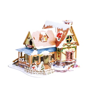 EGNMCR Décorations de Noël, Cadeaux de Noël DIY Puzzle Snow Décoration modèle de maison puzzle tridimensionnel