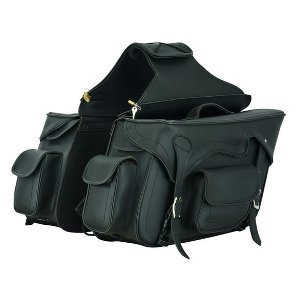 Daniel Smart Motorcycle Saddle Bag - Waterproof & Durable Premium Synthetic Leather with Heat Resistant at the Bottom