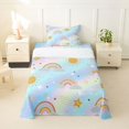 thumbnail image 2 of Manfei Kawaii Rainbow Twin Sheets, Galaxy Astrology Bedding, Light Blue, 3 Pieces, 1 Flat Sheet, 1 Fitted Sheet and 1 Pillowcase, 2 of 6