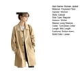thumbnail image 7 of Women Jacket Turn-down Collar Long Sleeves Button-down Windbreaker Loose Pockets Mid Length Outdoor Travel Commuting Overcoat, 7 of 7
