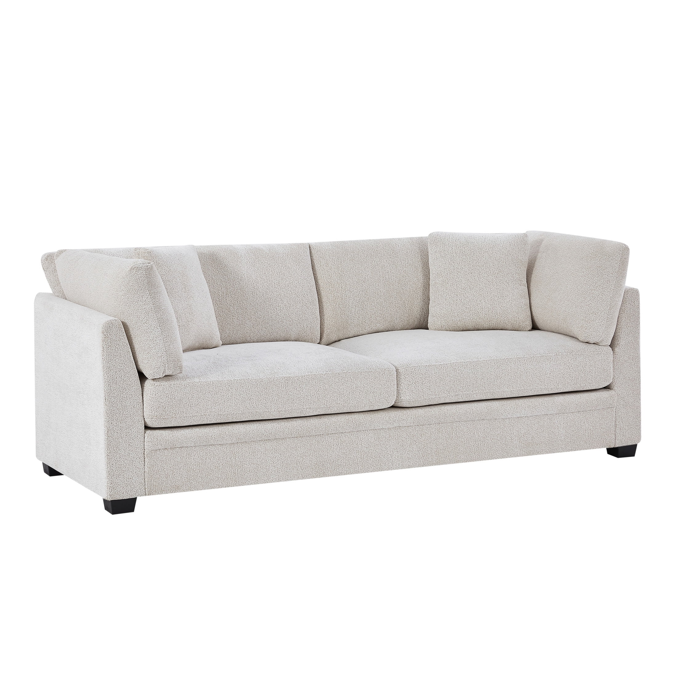 Christopher Knight Home 83.5" Modern 3-Seater Sofa with Flared Arms and Pillows, Chenille Upholstery, Beige