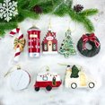 thumbnail image 2 of Christmas Tree Pendant House Car Wreath Drum Xmas Tree Hanging Ornament New Year Chrismas Party Decoration For Home Navidad Noel, 2 of 5