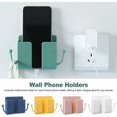 thumbnail image 4 of Paquete de 3 soportes para teléfono celular de montaje en pared, soporte de carga para teléfonos inteligentes, adecuado para el hogar y la oficina, color blanco, 4 of 5