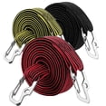 thumbnail image 4 of 2 Meters Long Bungee Rops with Hooks Clips Luggage Cord Rope Elastics Rubber Yellow-2M, 4 of 5