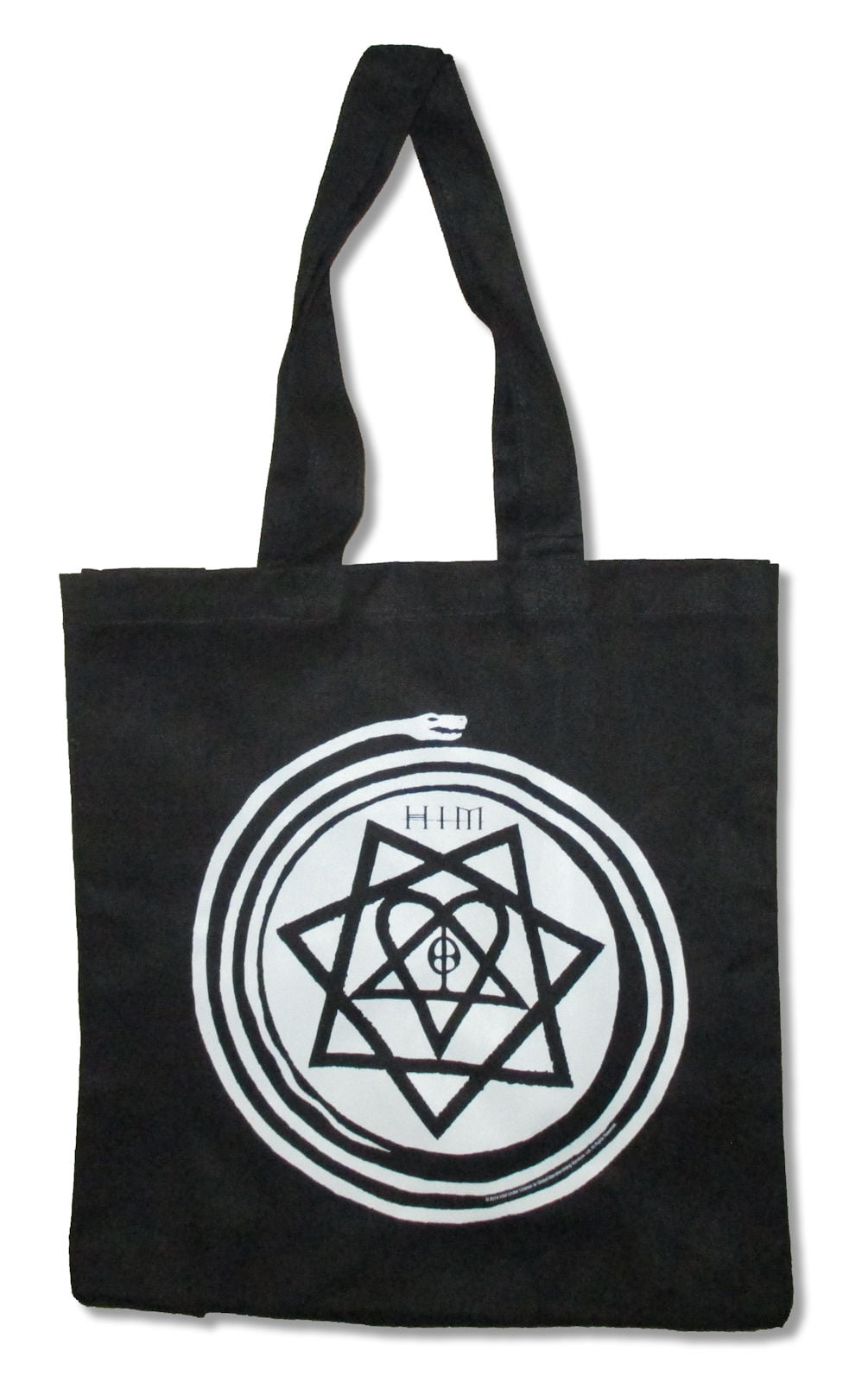 HIM H.I.M Heartagram Snake Black Canvas Gusseted Tote Bag New Official Merch HIM H.I.M Heartagram Snake Black Canvas Gusseted Tote Bag New Official Merch