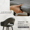 thumbnail image 4 of 27" Modern Swivel Bar Stools Set of 2, PU Upholstered Counter Height Stools with Metal Legs, Hollow Curved Backrest for Kitchen Island, Home Bar, Bistro,Grey, 4 of 10