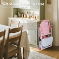 thumbnail image 3 of LINLUX Foldable Baby High Chair, Adjustable Feeding Chair for Toddler w/Removable Double Tray, Pink, 3 of 7