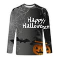 thumbnail image 5 of YOIAVAIOY Halloween Pullover for Men Ghost Witch Pumpkin Graphic Tee Shirts Lightweight Sweat Shirt Casual Holiday Tops Dark Gray XXXL, 5 of 5