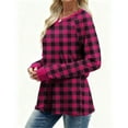 thumbnail image 5 of Christmas round-neck checked sweatershirts, printed long-sleeved tops, Fall and winter fashion outfits, 5 of 8