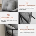 thumbnail image 3 of Timbernest Convertible Sofa Bed Sleeper Chair, 5 in 1 Reclining Chair, Folding Chair Bed Sleeper w/ Pillow and Adjustable Backrest, Gray, 3 of 13