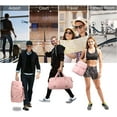 thumbnail image 4 of RIBONGZ Sports Gym Bag Travel Duffel Bag Waterproof Weekender Overnight Tote Carry on Bag with Wet Pocket & Shoes Compartment for Men Women Lightweight Adjustable Strap (Pink), 4 of 6