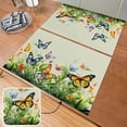 thumbnail image 3 of Table Placemats Set of 4,Washable Wipeable PVC Vinyl Woven,Heat Resistant Placemats for Dining Tables,11.7x17.5 Inch Place Mats Indoor Set of 4,Floral Butterfly, 3 of 8