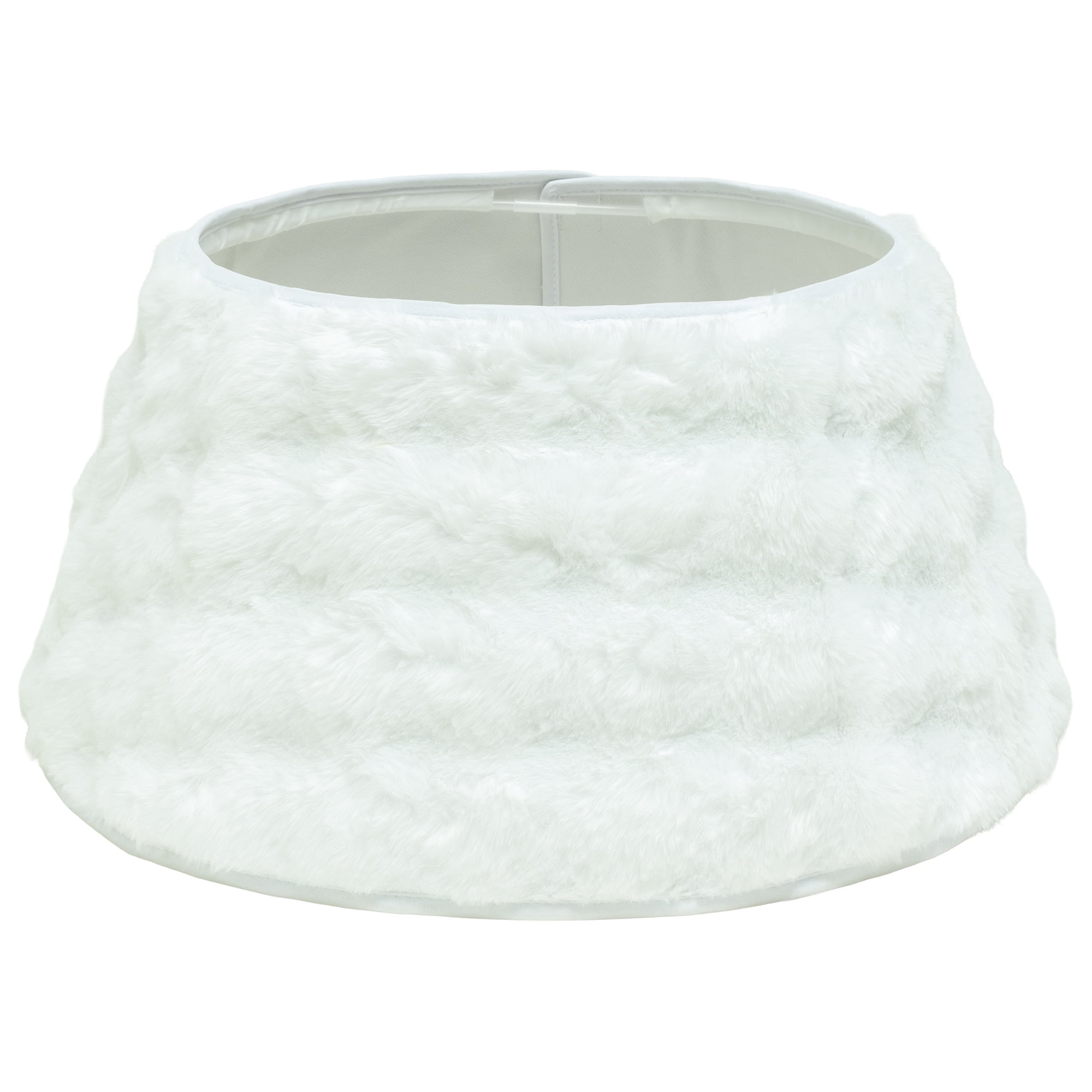 Faux Fur Snowdrift Stand Band Christmas Tree Collar, White, 22", by Holiday Time