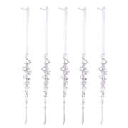 5PCS Icicle Christmas Tree Ornaments - Clear Acrylic Ice Drop Pendants, Hanging Ornaments for Tree Window Mantel Winter Holiday Decor
