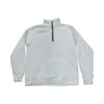 thumbnail image 4 of USNSM Men's Fleece Quarter Zip Pullover Sweater Casual Solid Color Long Sleeve Stand-Up Collar Outfit Warm Mock Neck with Pockets White S, 4 of 5