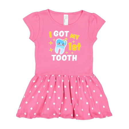 

Inktastic I Got My 1st Tooth with Cute Tooth Baby Gift Baby Girl Dress