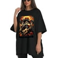 thumbnail image 4 of Plus Size Shirt for Women Black Tops for Women Short Sleeves Shirt for Women Skull (2) T Shirt Oversized Shirt for Women S, 4 of 5