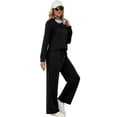 thumbnail image 4 of Conjunto deportivo de dos piezas para mujer WIHOLL, pantalón negro tipo lounge, 4 of 5