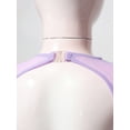 thumbnail image 6 of CHICTRY Kids Girls Long Sleeve Mesh Splice Gymnastics Leotard Short Ballet Dance Biketard Unitard Lavender 8, 6 of 7