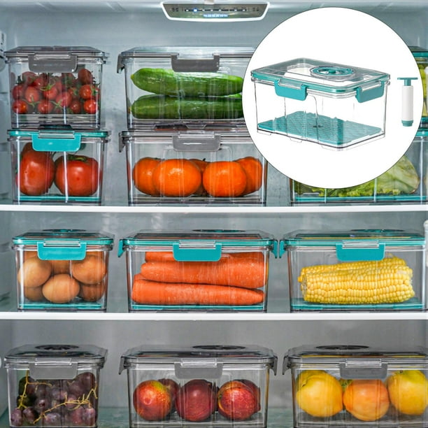 Almacenamiento de alimentos Organizador Recipiente de almacenamiento de tarros herméticos recipiente de vacío de despensa po Verde 5L Baoblaze Contenedor de vacío